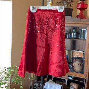 Holiday sparkly red boho skirt
